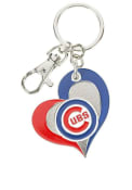 Chicago Cubs Heart Swirl Keychain