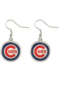 Chicago Cubs Womens Logo Dangler Earrings - Silver