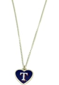 Texas Rangers Womens Heart Logo Necklace - Blue