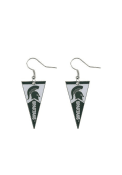 Michigan State Spartans Womens Pennant Earrings - Green