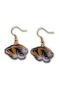 Missouri Tigers Womens Logo Dangler Earrings - Yellow