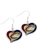 Cleveland Cavaliers Womens Swirl Heart Earrings - Maroon