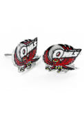 Temple Owls Womens Logo Post Earrings - Red