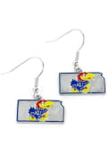 Kansas Jayhawks Womens State Design Earrings - Blue