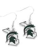 Michigan State Spartans Womens State Design Earrings - Green