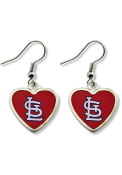 St Louis Cardinals Womens Heart Earrings - Red