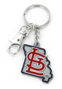 St Louis Cardinals State Shape Keychain