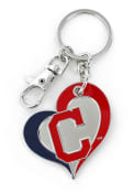Cleveland Indians Swirl Heart Keychain