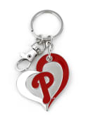 Philadelphia Phillies Swirl Heart Keychain