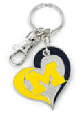 Michigan Wolverines Swirl Heart Keychain