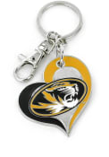 Missouri Tigers Swirl Heart Keychain