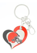 Cleveland Browns Swirl Heart Keychain