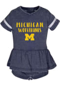 Michigan Wolverines Baby Girls Penny Burnout Dress - Navy Blue