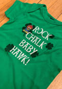Kansas Jayhawks Baby Green Rock Chalk Baby Hawk One Piece
