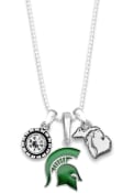 Michigan State Spartans Womens Home Sweet School Necklace - Green