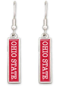 Ohio State Buckeyes Womens Nameplate Earrings - Red