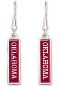 Oklahoma Sooners Womens Nameplate Earrings - Red