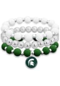 Michigan State Spartans Womens Amanda Stacked Bracelet - Green
