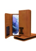 Illinois Fighting Illini Woodburned Galaxy S21 Plus Folio Phone Cover