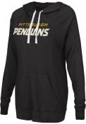 Pittsburgh Penguins Womens Pre-Game Hooded Sweatshirt - Black