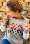 Kansas City Chiefs Womens Gridiron Crew Sweatshirt - Grey