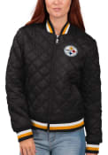 Pittsburgh Steelers Womens Goal Line Heavy Weight Jacket - Black