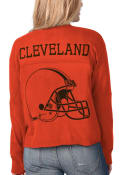 Cleveland Browns Womens Fight Song Cropped Crew T-Shirt - Orange
