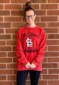 St Louis Cardinals Womens Julie Comfy Cord Crew Sweatshirt - Red