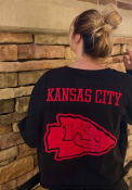 Kansas City Chiefs Womens Fight Song Cropped Crew T-Shirt - Black
