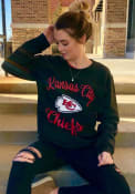 Kansas City Chiefs Womens Julie Comfy Cord Crew Sweatshirt - Black