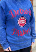 Detroit Pistons Womens Julie Comfy Cord Crew Sweatshirt - Blue