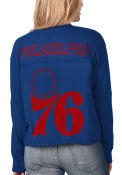 Philadelphia 76ers Womens Fight Song Cropped Crew T-Shirt - Blue