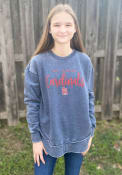St Louis Cardinals Womens Vintage Crew Sweatshirt - Navy Blue