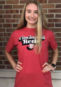 Cincinnati Reds Womens Melange T-Shirt - Red