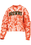 Cleveland Browns Womens Cloud Dye Crew Sweatshirt - Orange