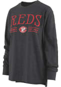 Cincinnati Reds Womens Melange T-Shirt - Black