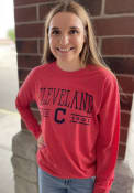 Cleveland Indians Womens Melange T-Shirt - Red