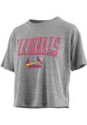 St Louis Cardinals Womens Knobi T-Shirt - Grey