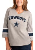 Dallas Cowboys Womens Coin Toss T-Shirt - Grey