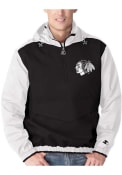 Chicago Blackhawks Starter Nylon Zip Hooded Light Weight Jacket - Black