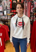 Cincinnati Reds Womens DKNY Sport Maddie Hooded Sweatshirt - White