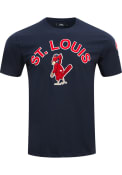 St Louis Cardinals Pro Standard Bristle Fashion T Shirt - Navy Blue