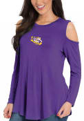 LSU Tigers Womens Cold Shouder T-Shirt - Purple