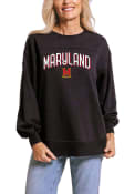 Maryland Terrapins Womens Yoke Crew Sweatshirt - Black