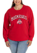Ohio State Buckeyes Womens Yoke Crew Sweatshirt - Red